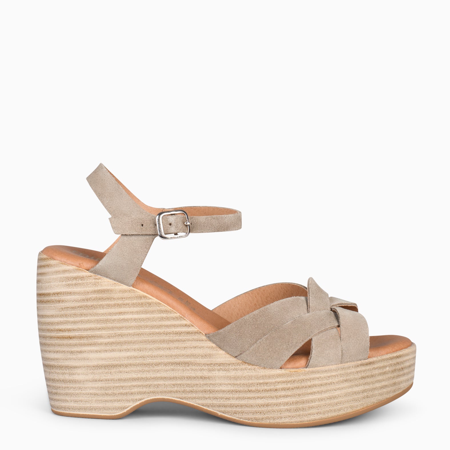 MALIBU – TAUPE WEDGE SANDAL miMaO ® - Main Image
