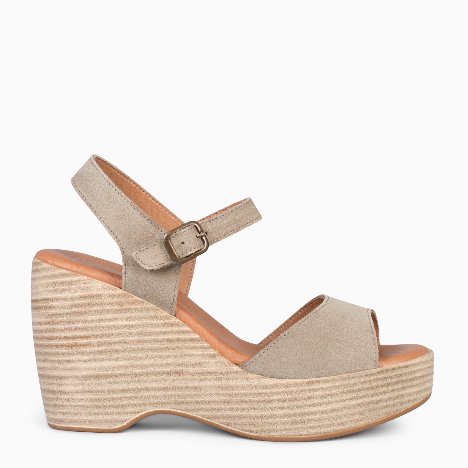SIDNEY – TAUPE wedge sandals