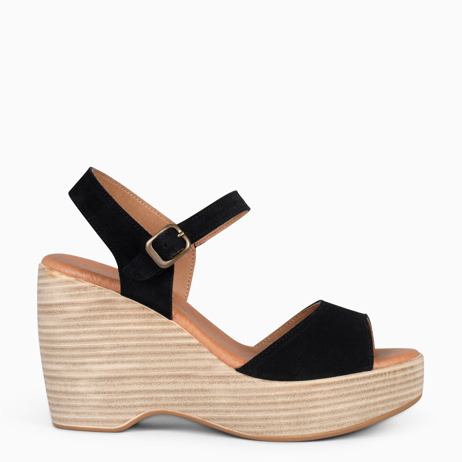 SIDNEY BLACK wedge sandals miMaO