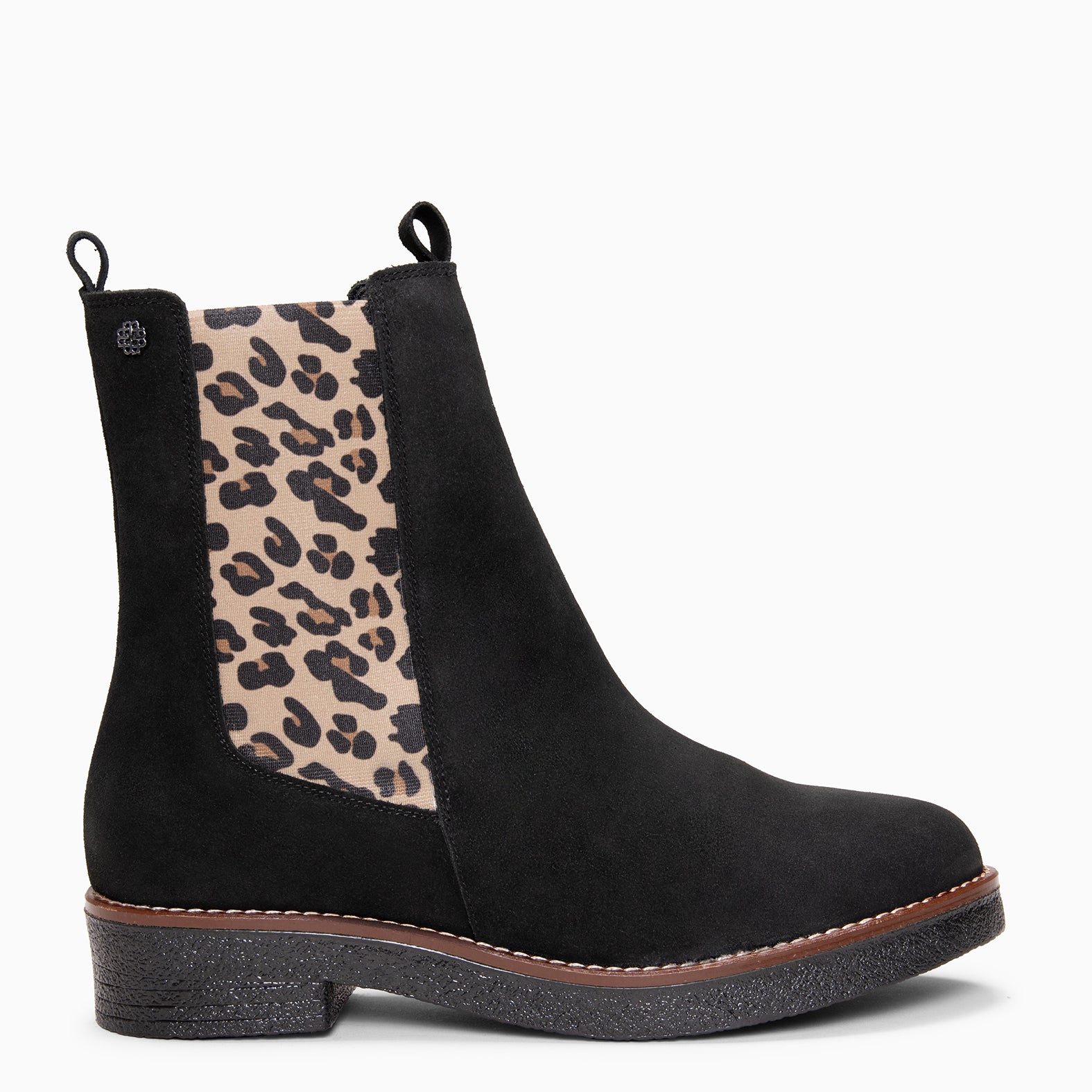PORTLAND – Botines Chelsea de piel NEGRO LEOPARDO miMaO ®