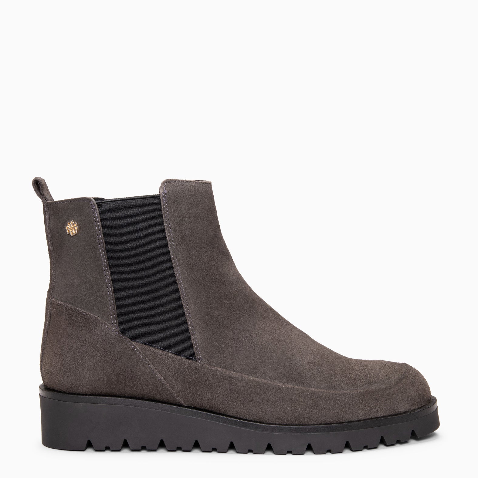 BRISTOL GREY suede ankle boots with a small wedge miMaO ®