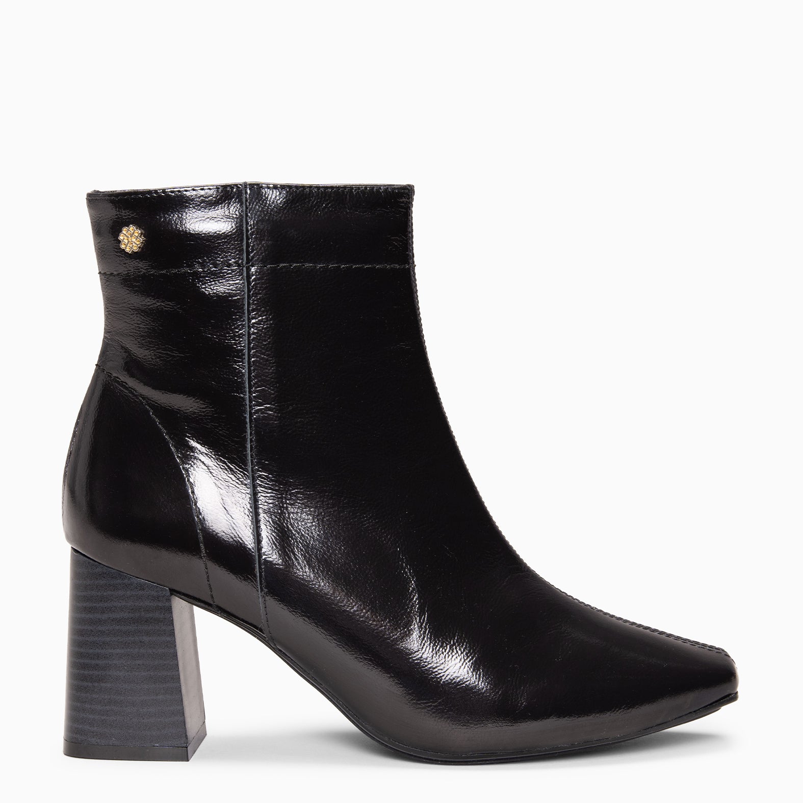 LIPPA - Botines de tacón alto de charol NEGRO