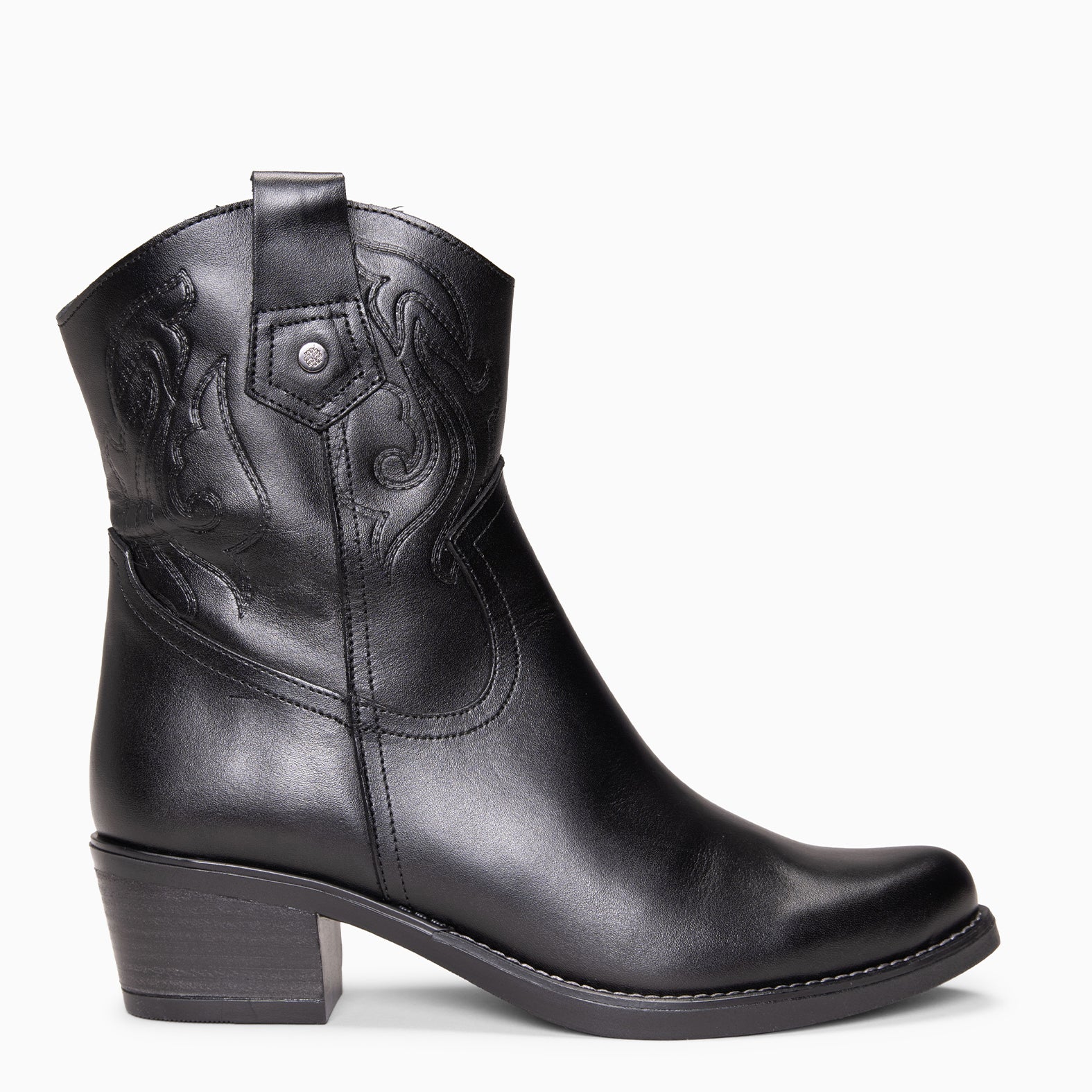 CYRUS - Botines cowboy NEGRO