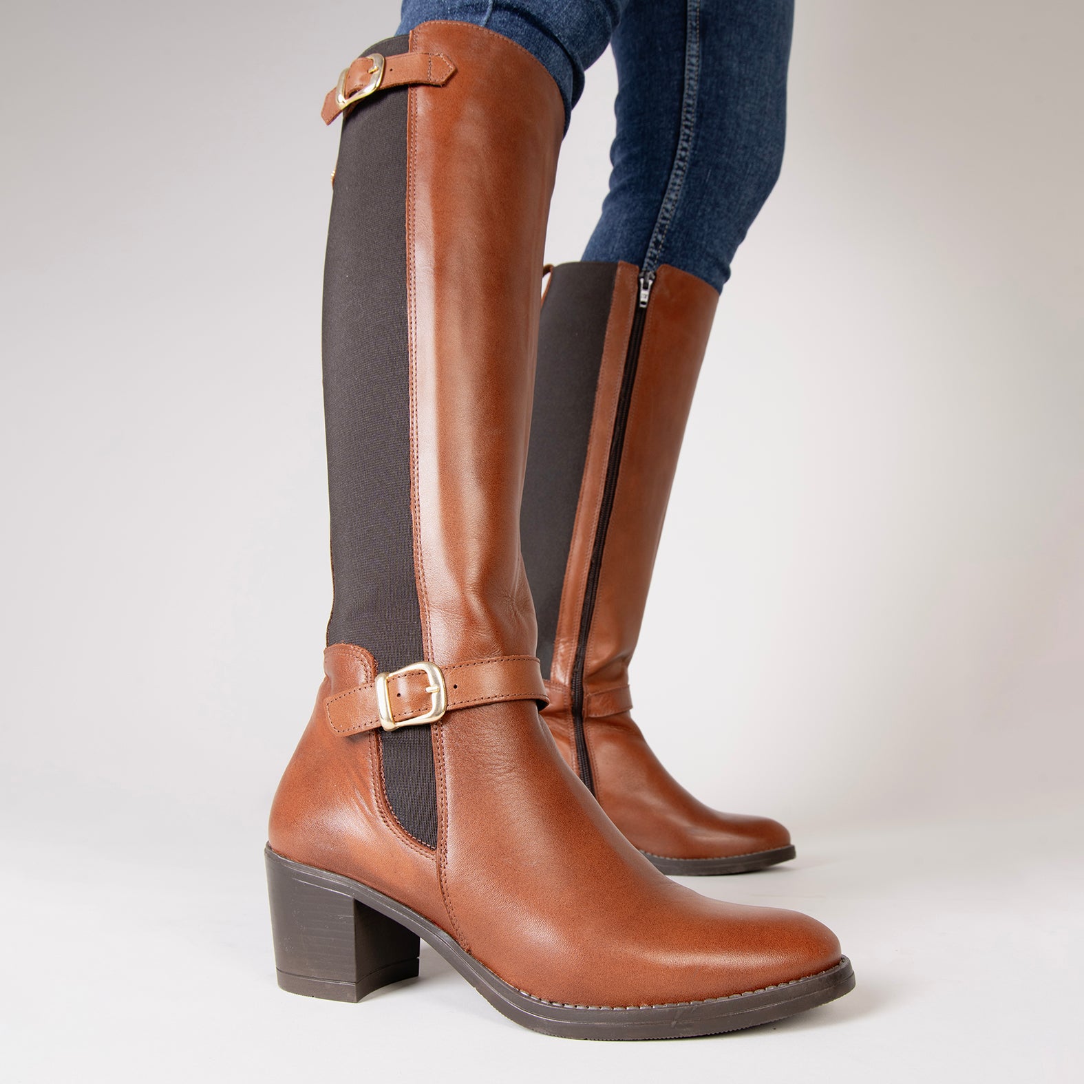 Sena - Botas de vestir con caña elástica MARRON