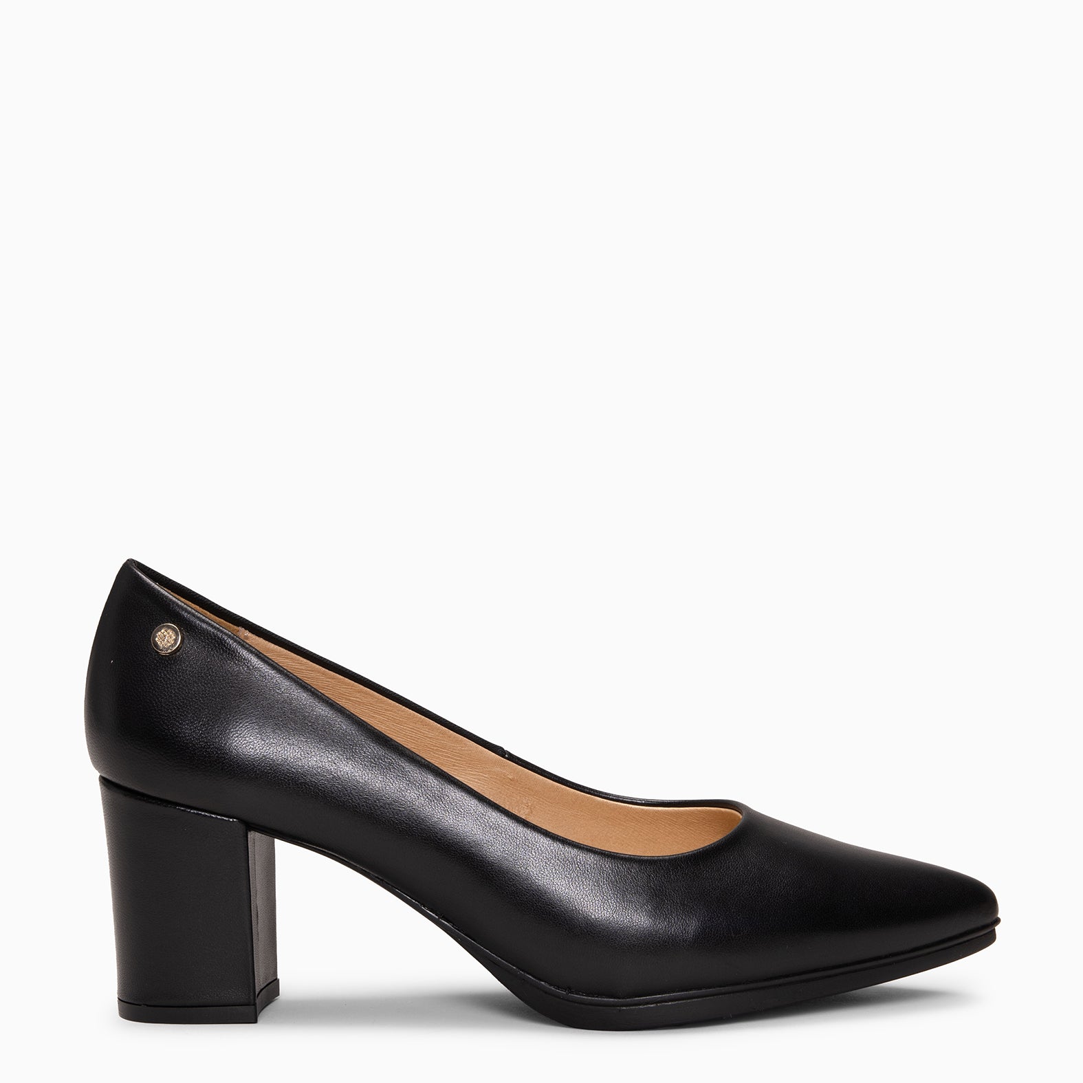 URBAN S SALON - BLACK NAPPA LEATHER MID HEEL