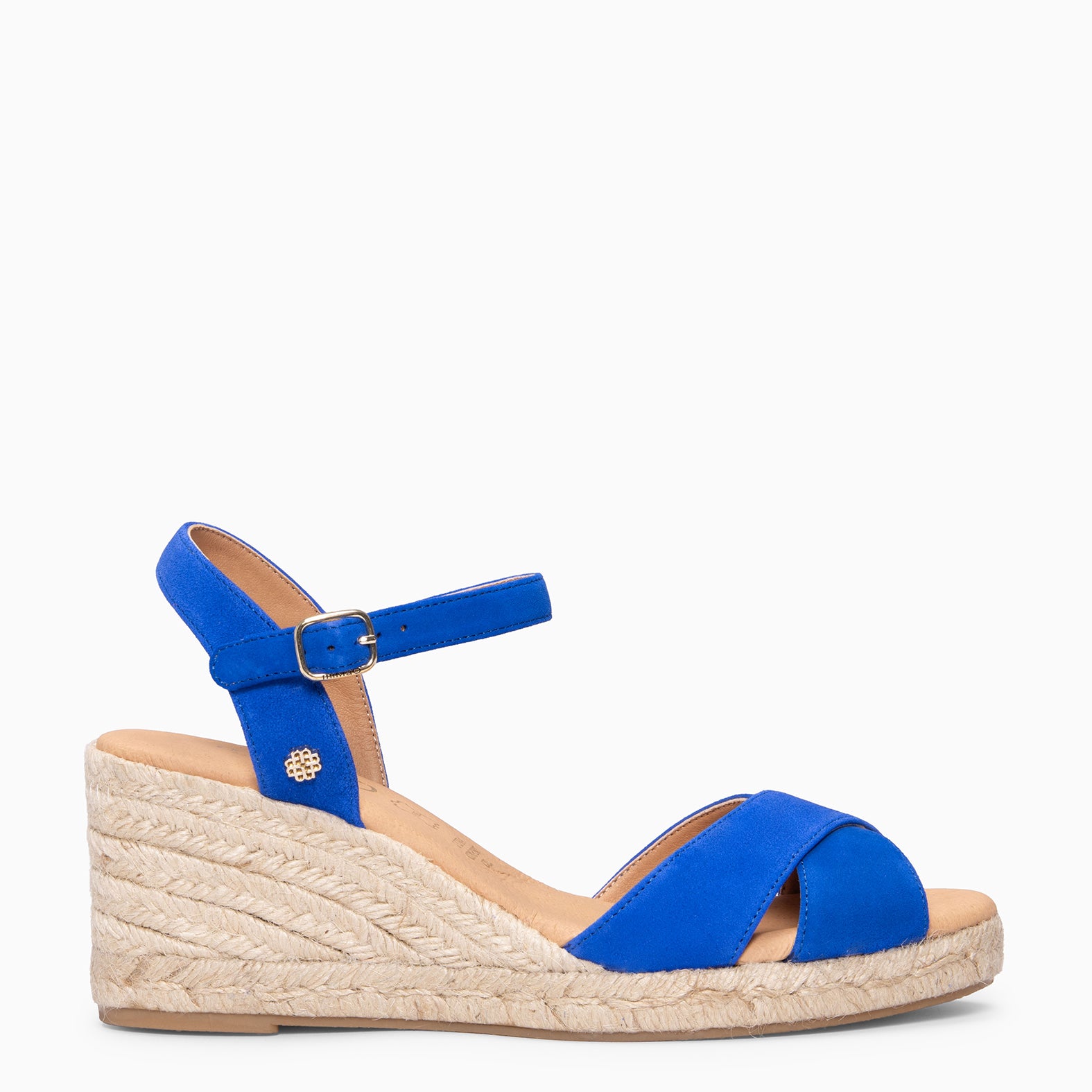 CALPE - Espadrilles à talon en daim BLEU ÉLECTRIQUE