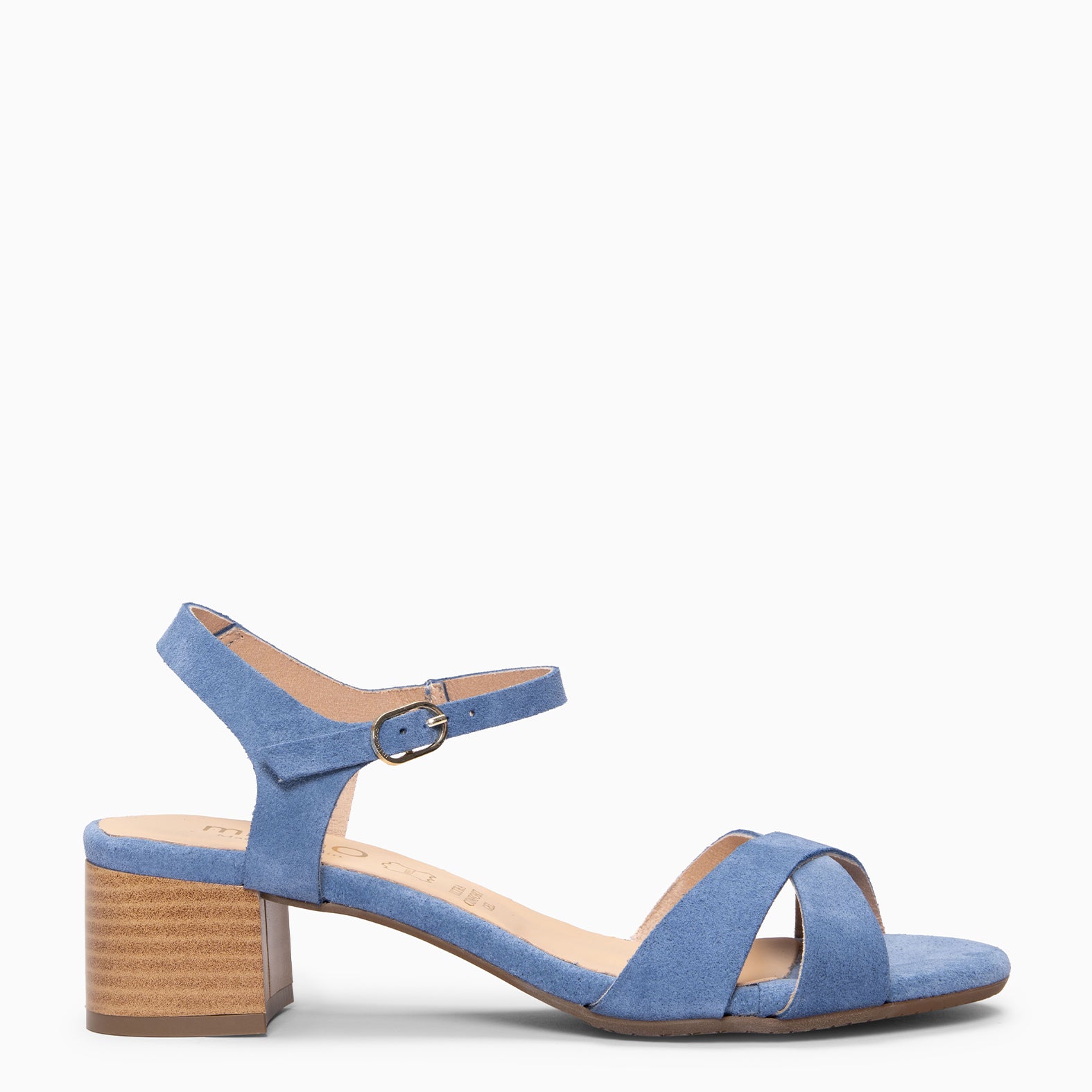 ORIANA - Sandálias de tacão em camurça JEANS