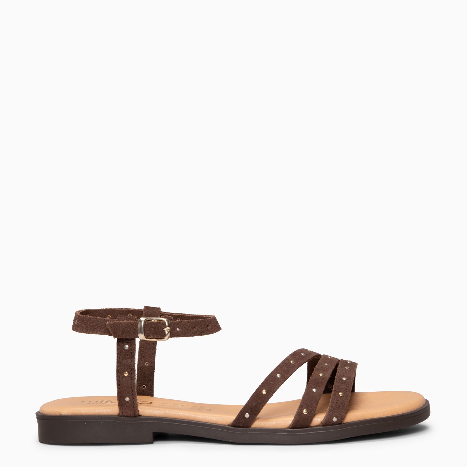 ADRIANA - BROWN Suede flat sandals