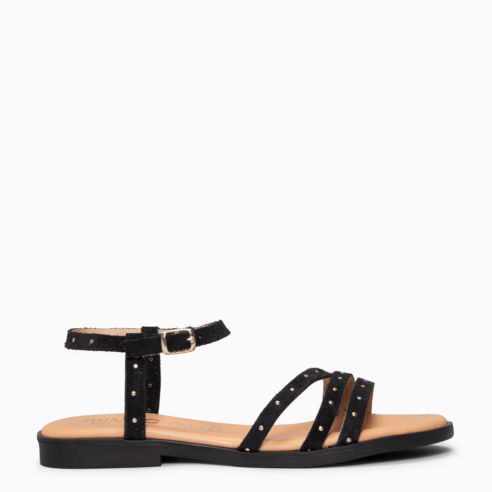 ADRIANA - BLACK Suede flat sandals