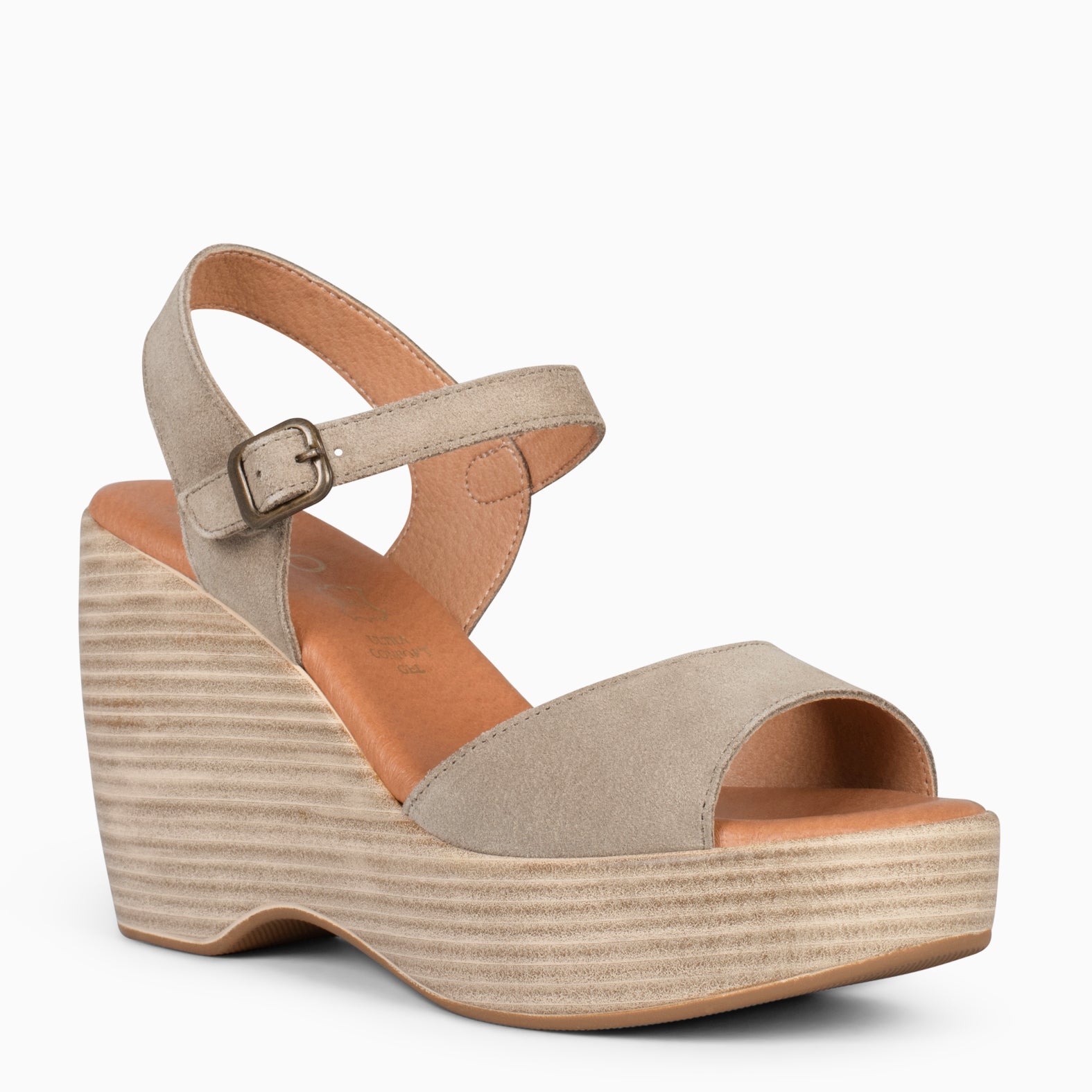 SIDNEY – TAUPE wedge sandals