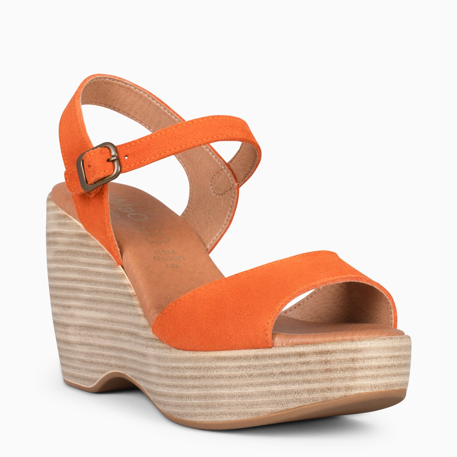 SIDNEY – ORANGE wedge sandals