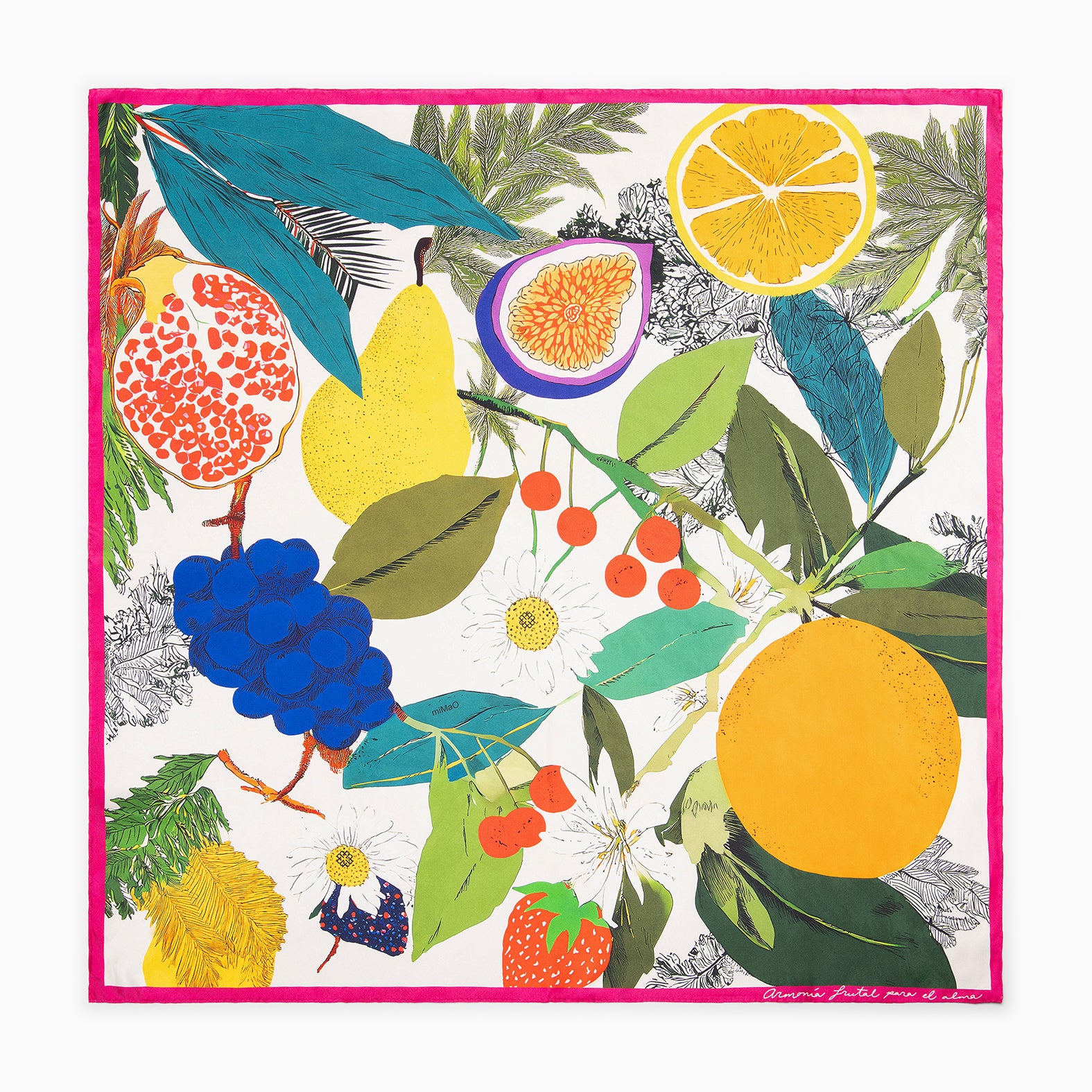 TROPICAL - Lenço 100% seda natural