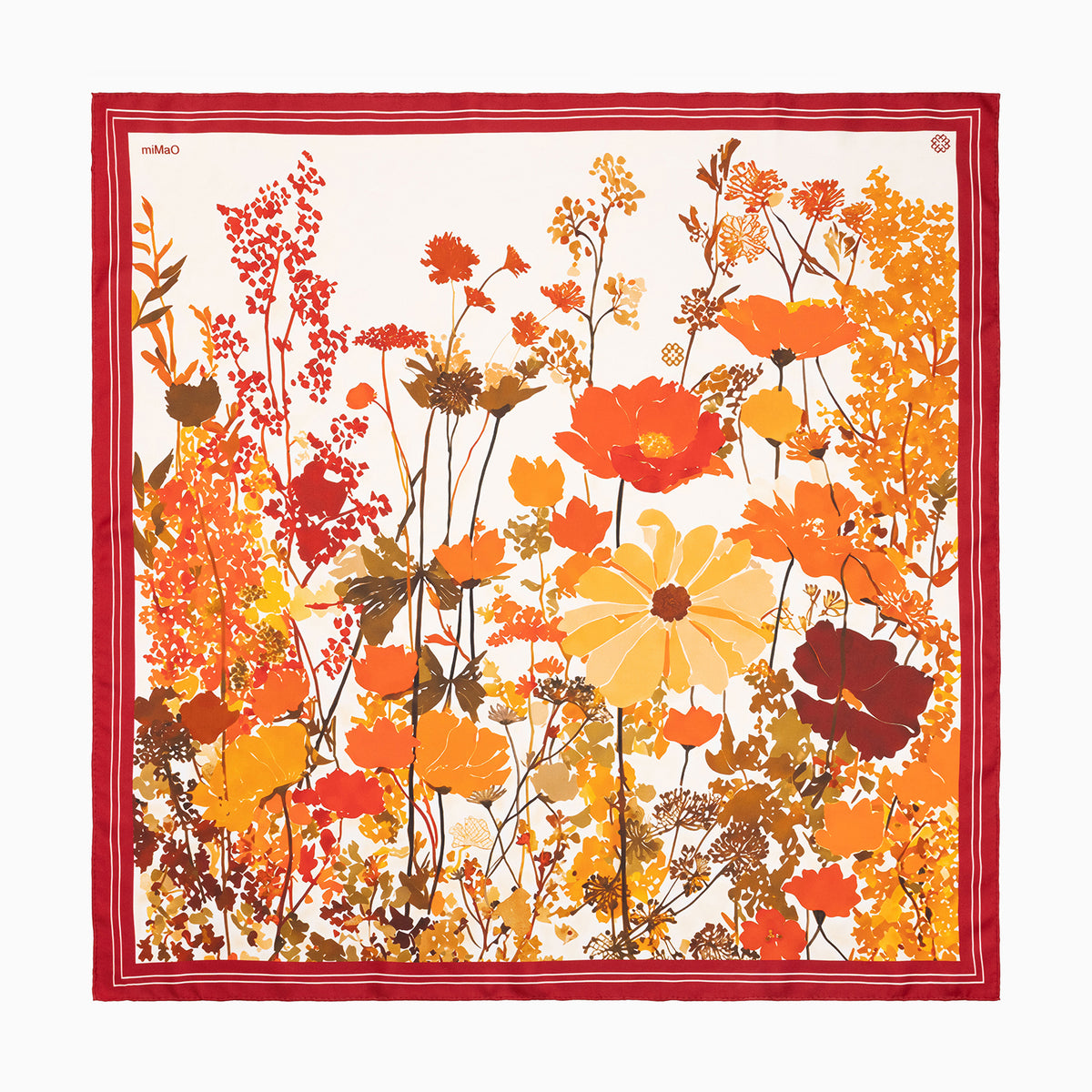 FLOWER SCARF - 100% silk scarf with a floral print