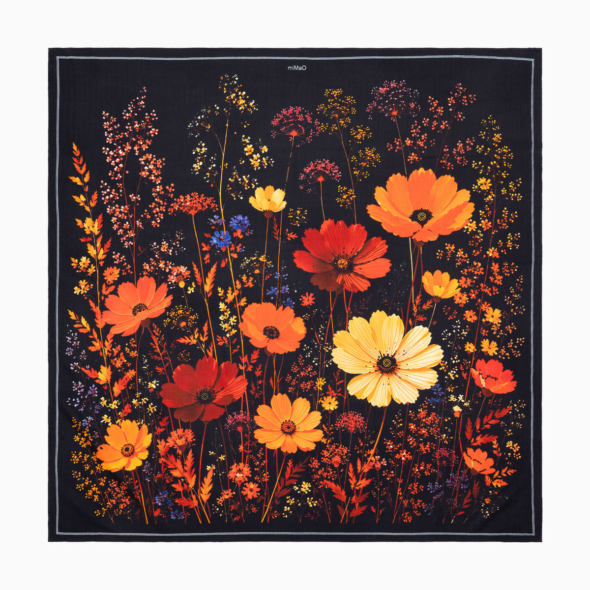 MIRAFLORES SCARF - 100% wool scarf with a floral print
