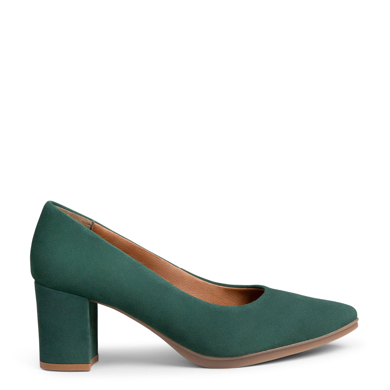 URBAN S - DARK GREEN suede mid-heeled shoes