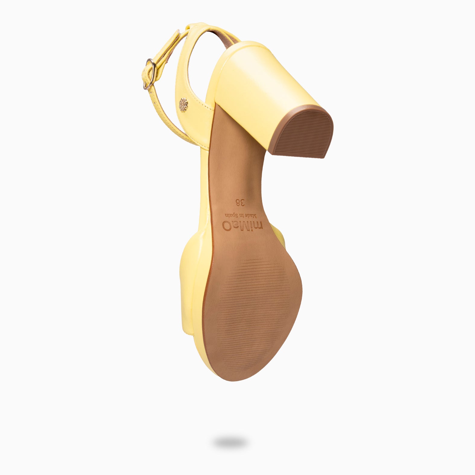 DALIDA - Sandalias de tacón ancho destalonado AMARILLO