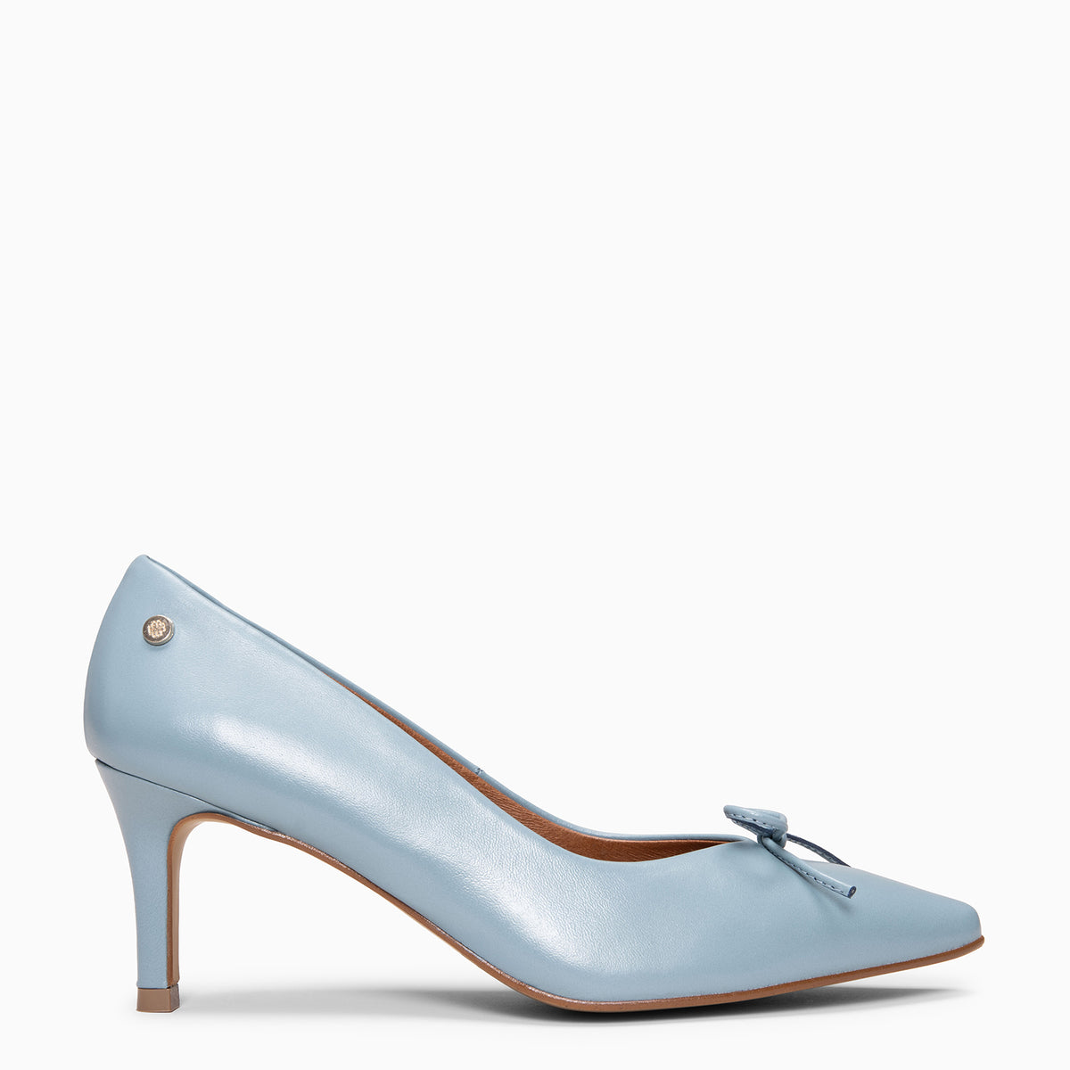 MONI - Escarpins à talon fin et nœud en cuir BLEU