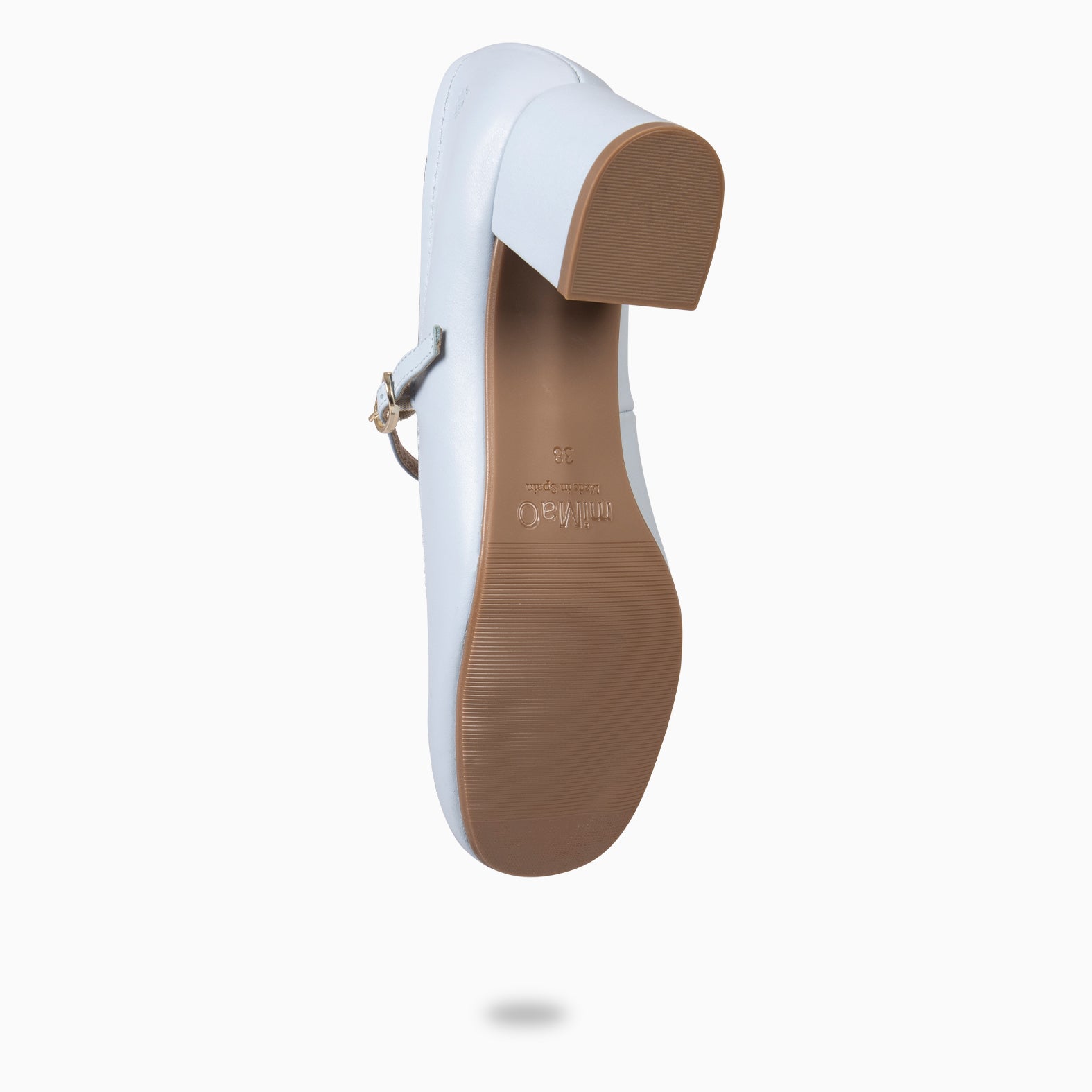 ROSALIA - BLUE MARY-JANES WIDE HEELS BARESOFT