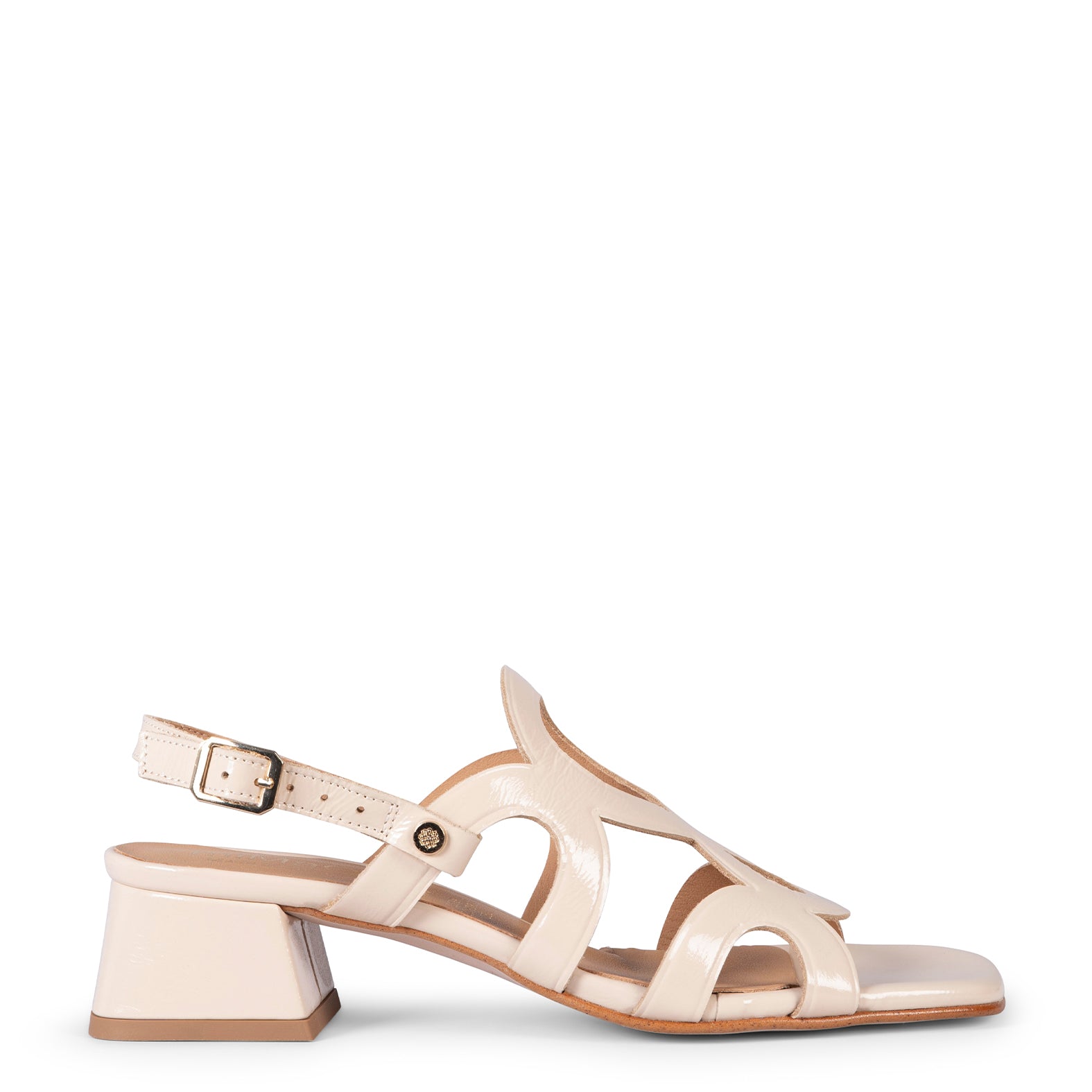 SARA - SANDALIA DE TACÓN ANCHO BEIGE