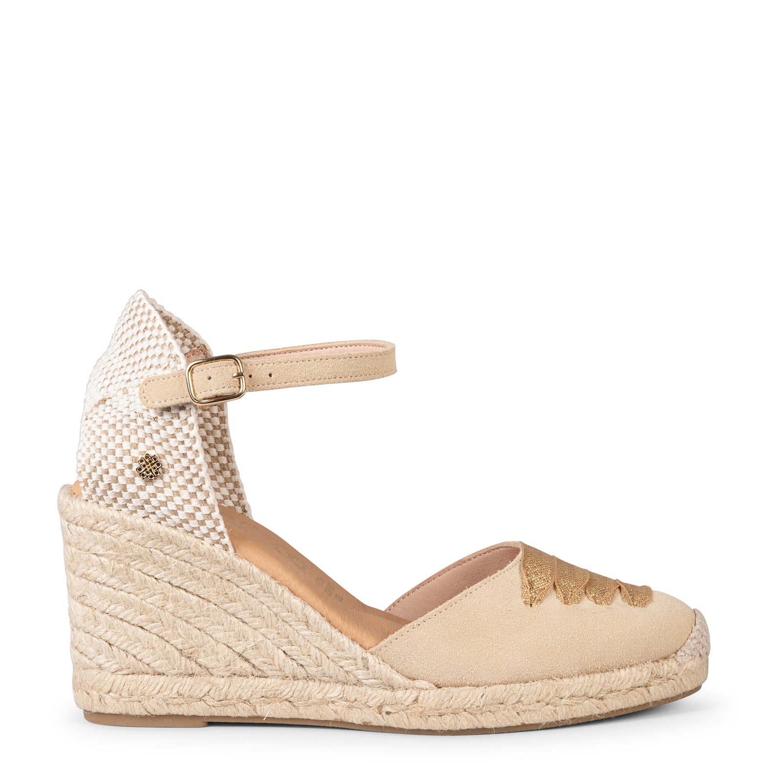 DELHI - BEIGE WEDGE SUEDE ESPADRILLE