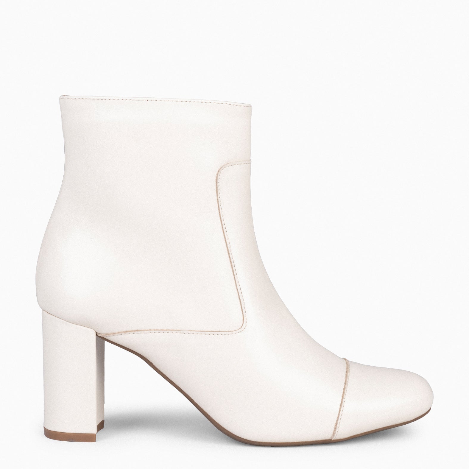 VARENNA - Botín de napa con cremallera para mujer BEIGE