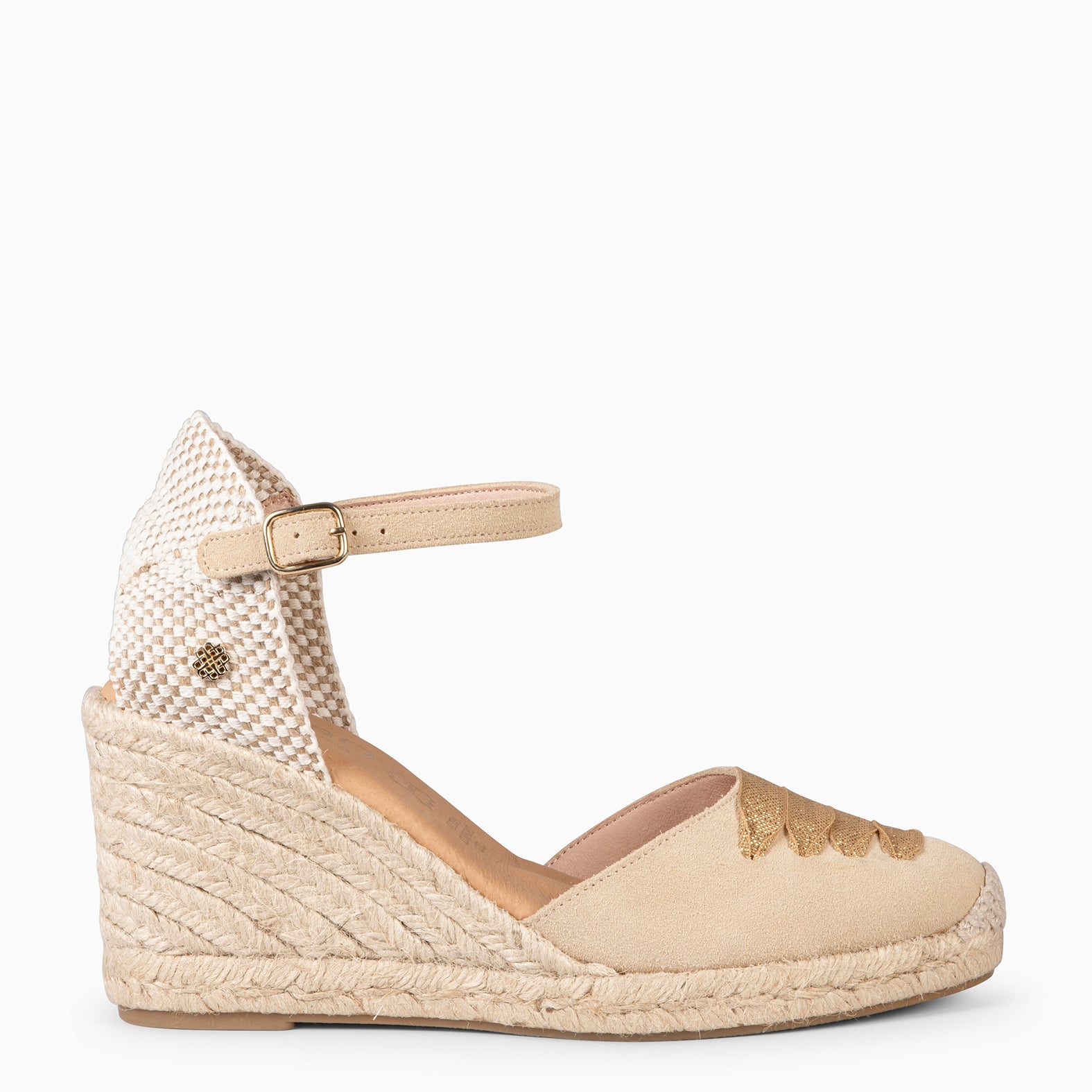 DELHI - CUÑA DE ESPARTO DE SERRAJE BEIGE