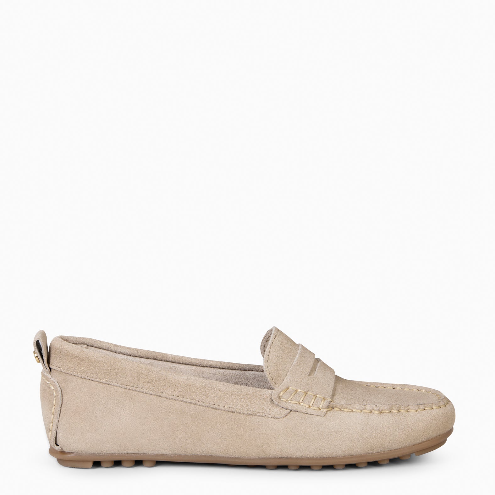 MONTEZ - BEIGE FLAT MOCCASINS WITH REMOVABLE INSOLE
