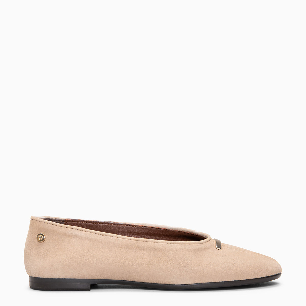 ASSIA - BEIGE Ballerina's van suède
