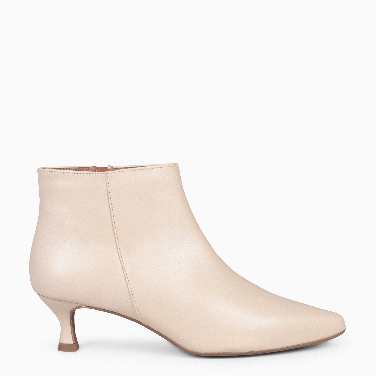 Beige booties sales low heel