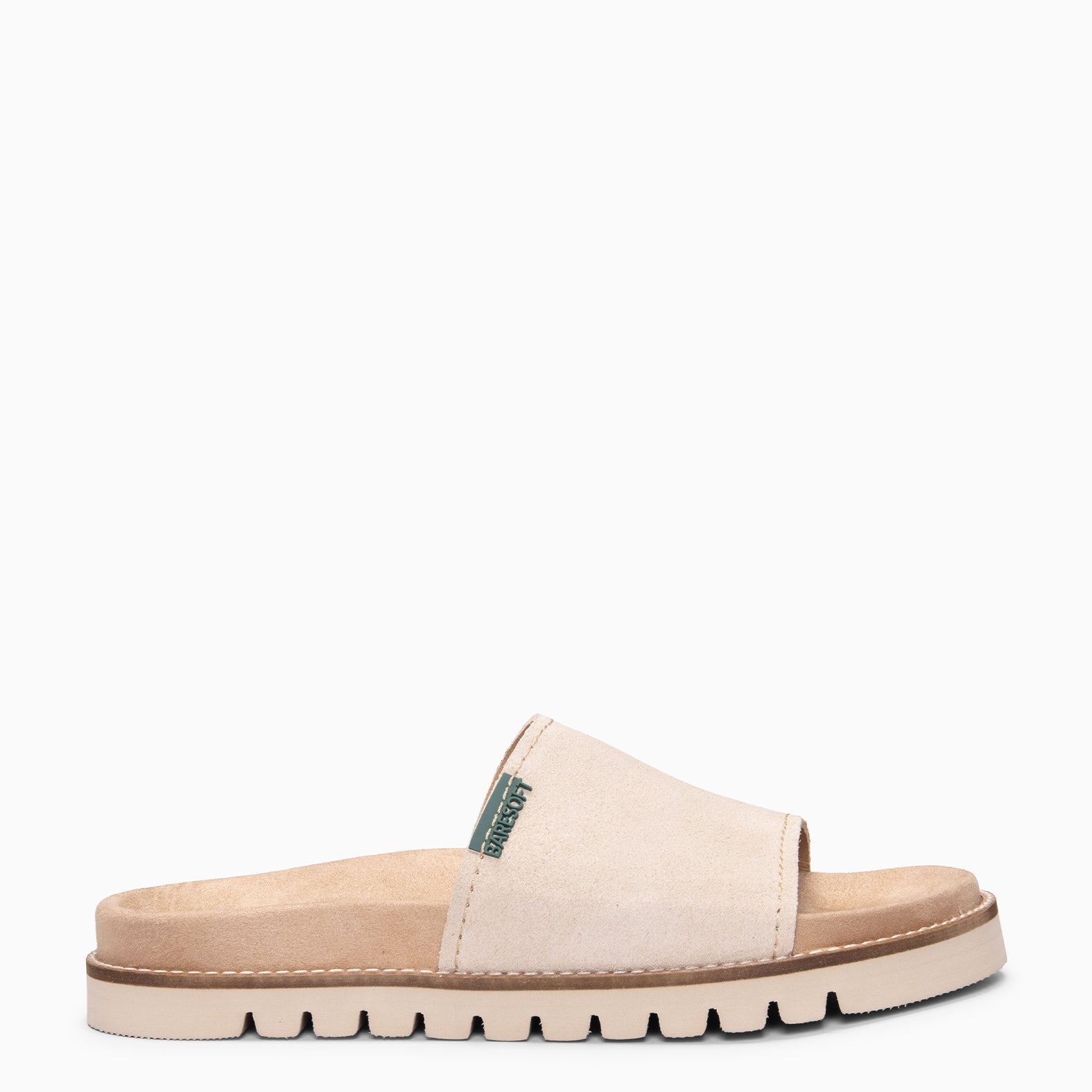 CUBA - Sandalias tipo pala de serraje BEIGE