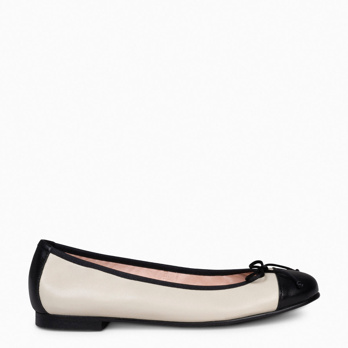 NICOLLE – Bailarina plana con puntera BEIGE
