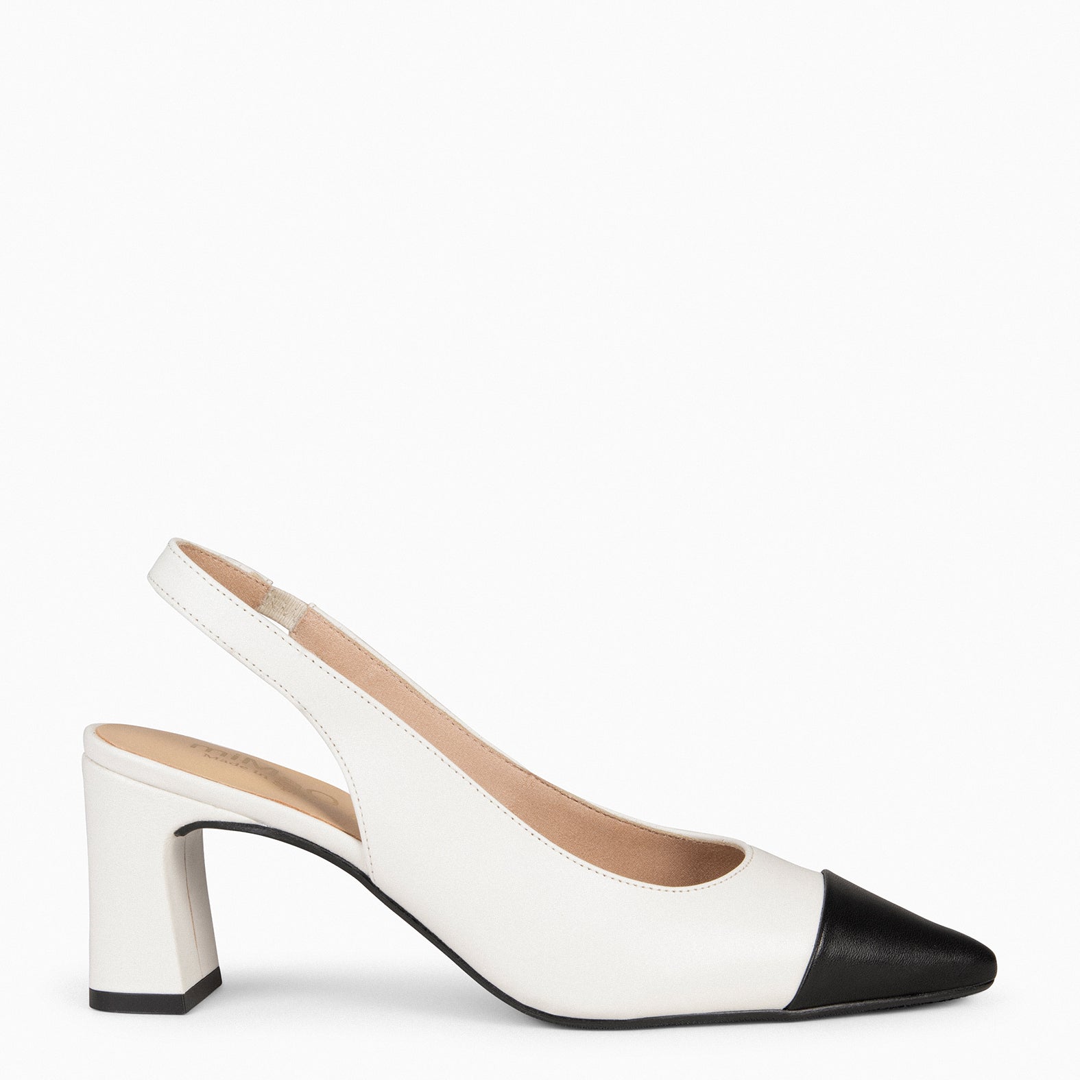 Bicolor Zapatos Zara Beige Punta Negra DIANA – BEIGE FINE TOE