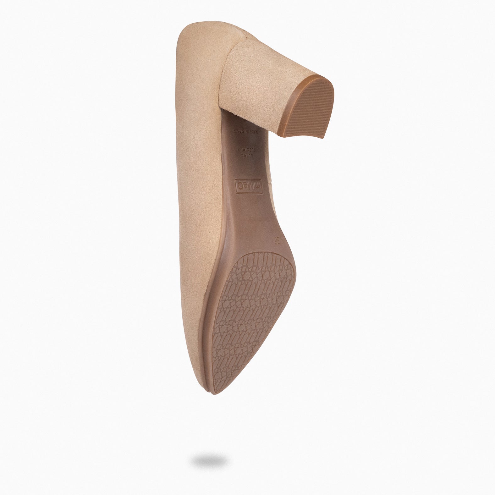 URBAN S - Zapatos de tacón medio de ante en BEIGE