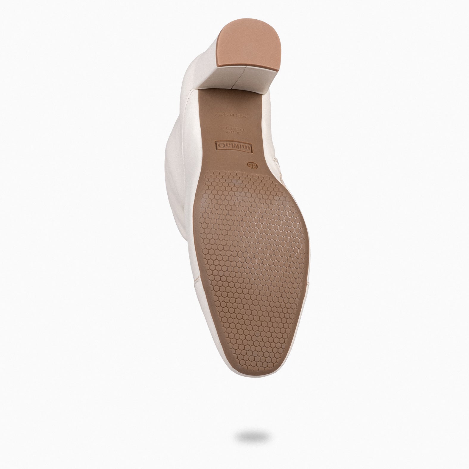 VARENNA - Botín de napa con cremallera para mujer BEIGE