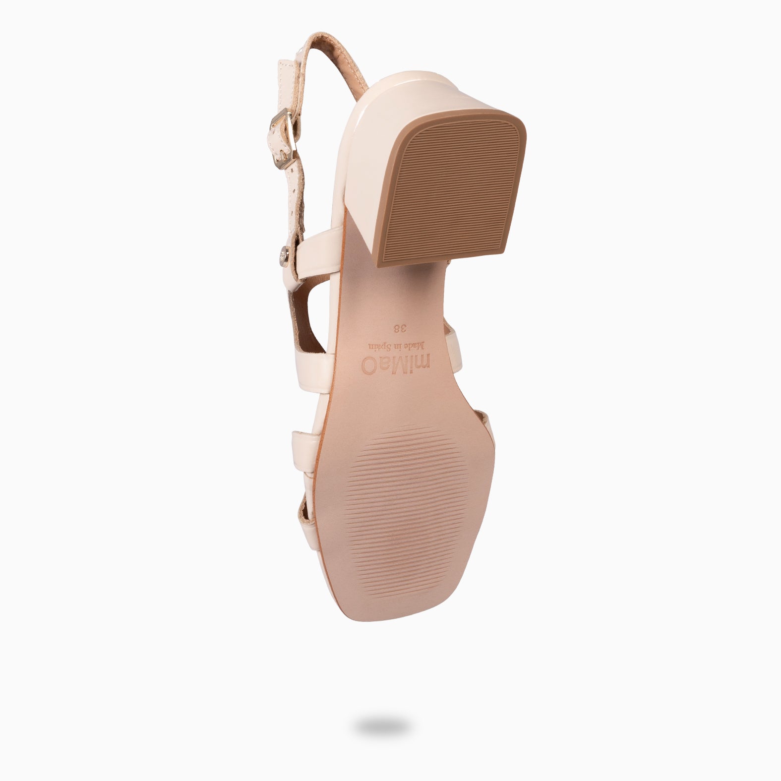 SARA - SANDALIA DE TACÓN ANCHO BEIGE