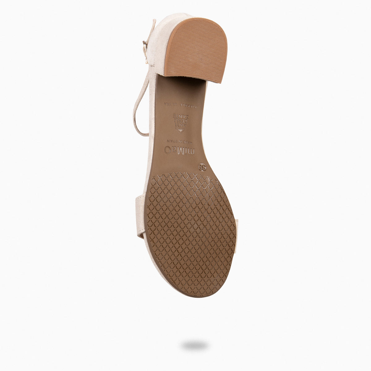BEATRIZ – Sandalias de tacón ancho BEIGE