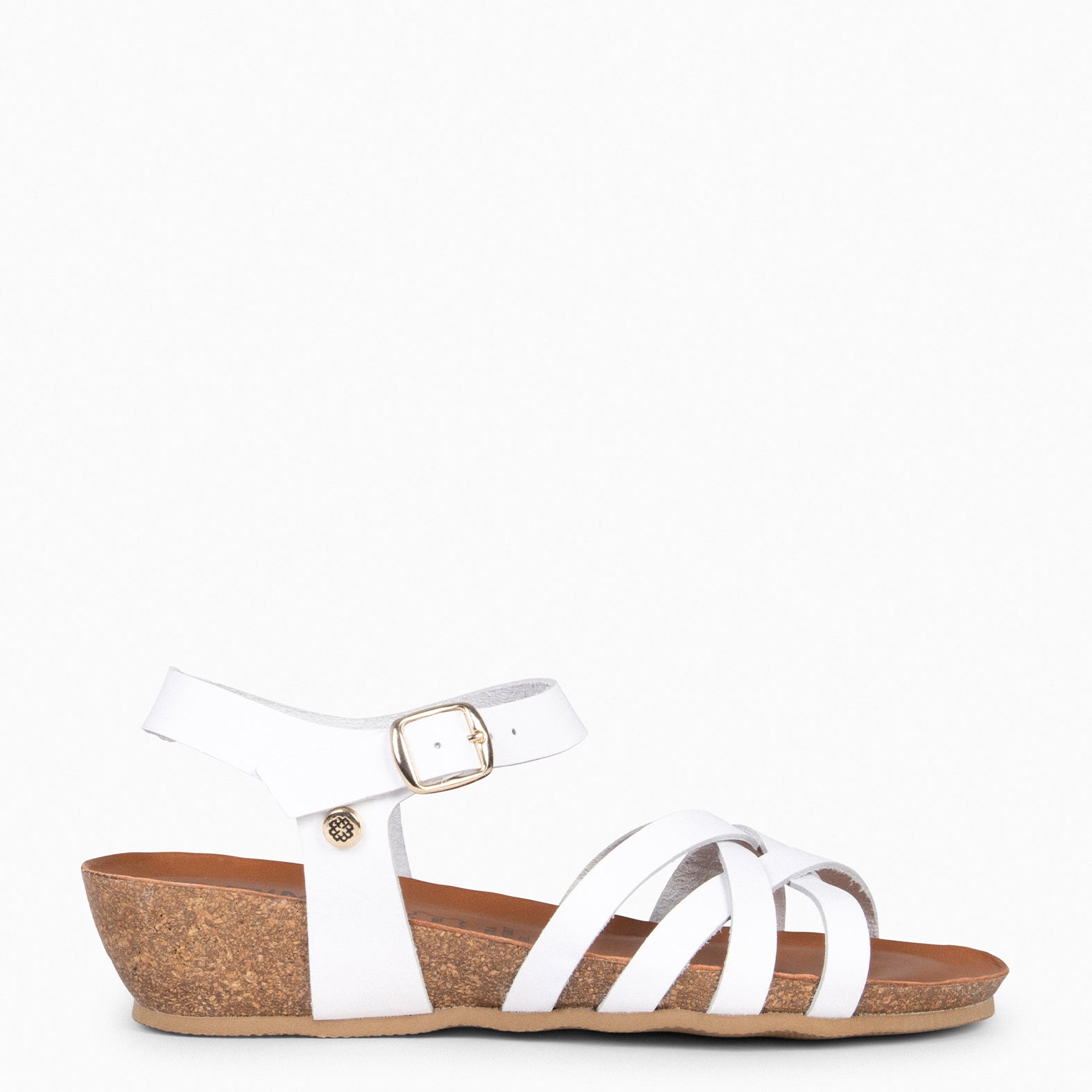 HANAE - Sandalias BIO Multitiras cruzadas BLANCO