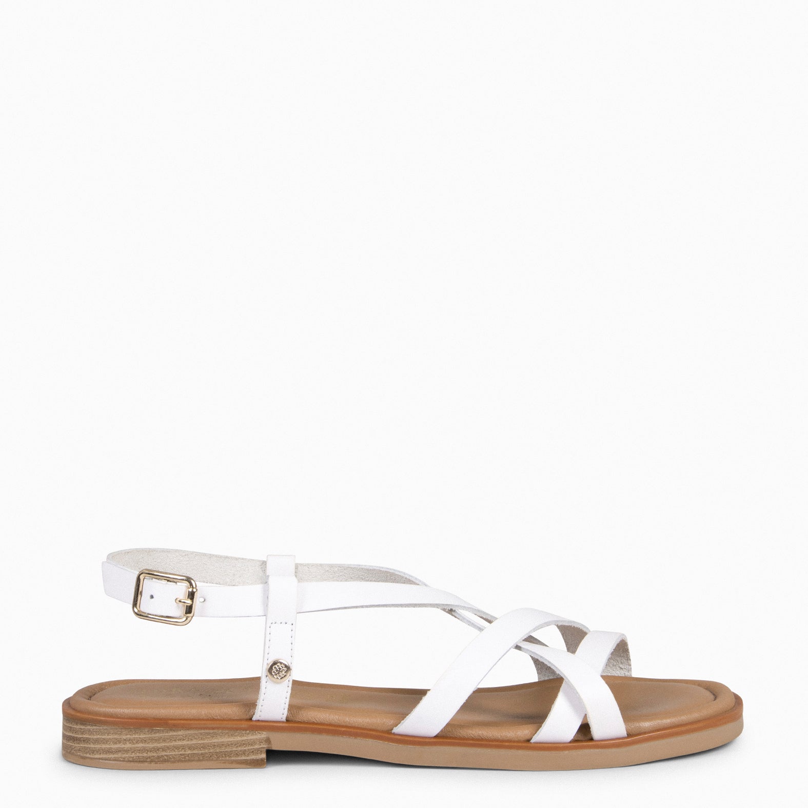 ELVA - WHITE ELEGANT FLAT SANDALS