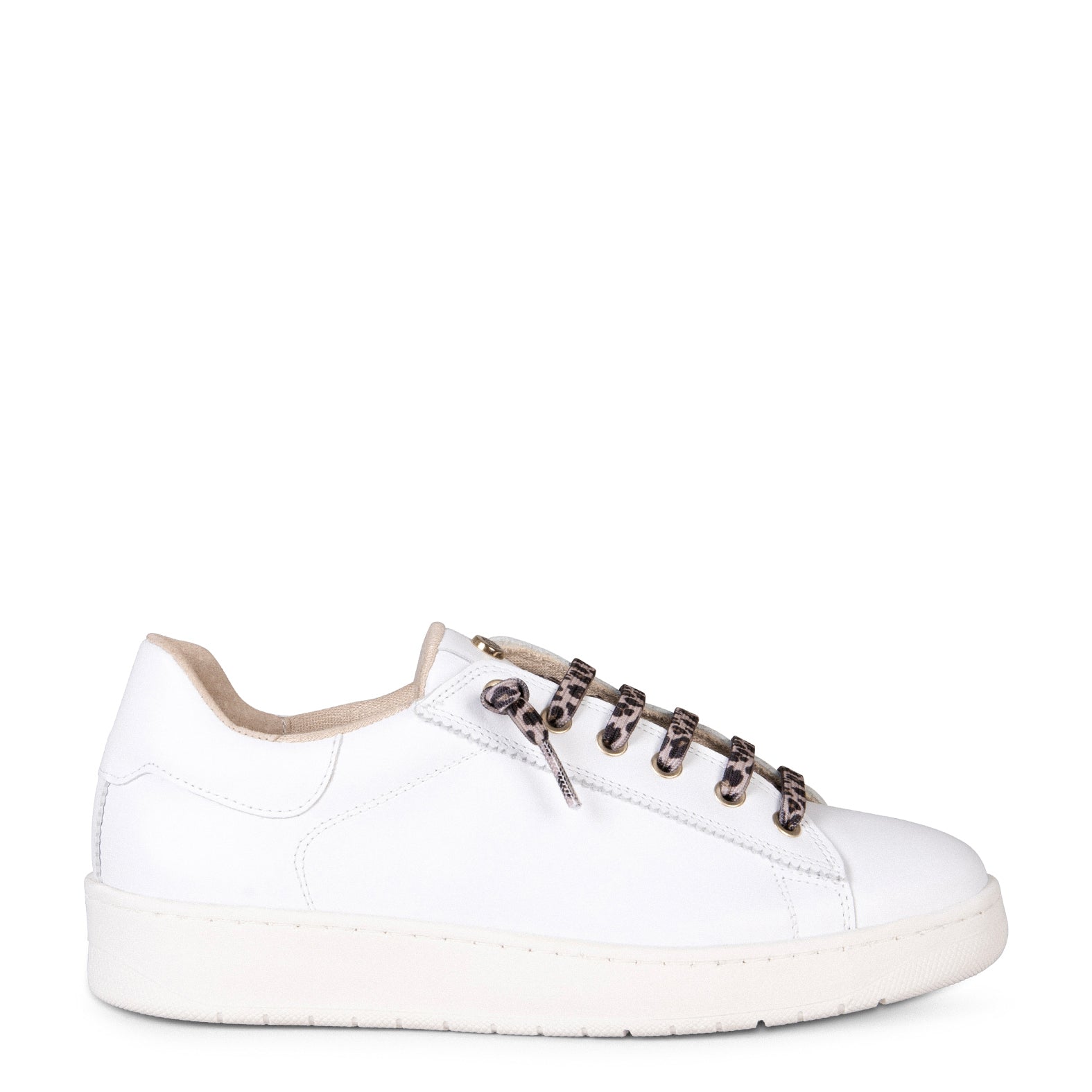 NANTES – WHITE LEOPARD WITH ELASTIC LACES