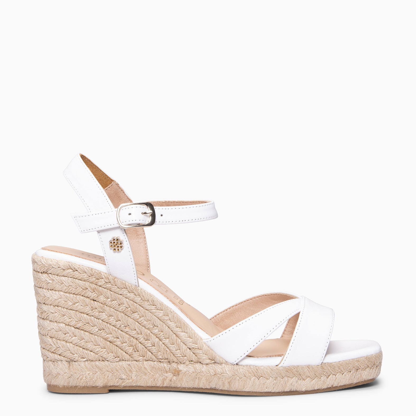 MANILVA - Sandales style espadrilles à haut talon BLANC