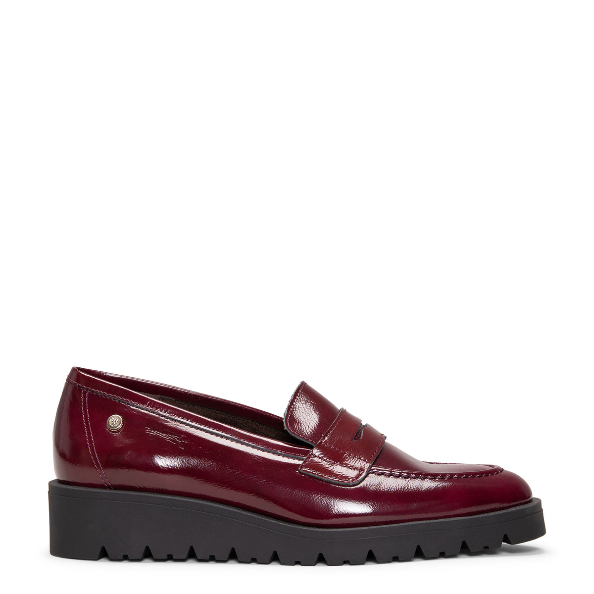 DAFNE - Mocasines de cuña de charol BURDEOS