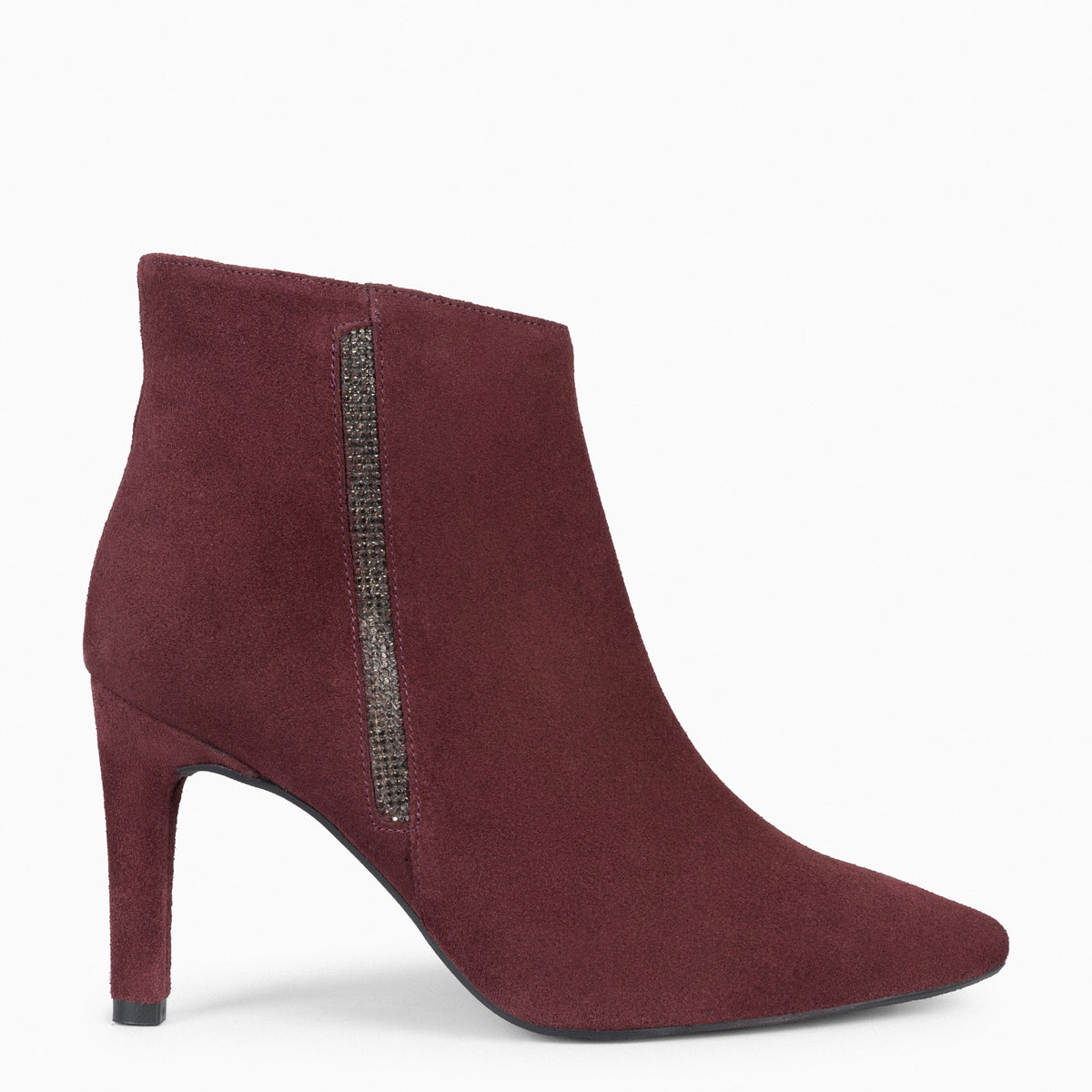 BOTÍN GLAM - Botines de tacón fino BURDEOS
