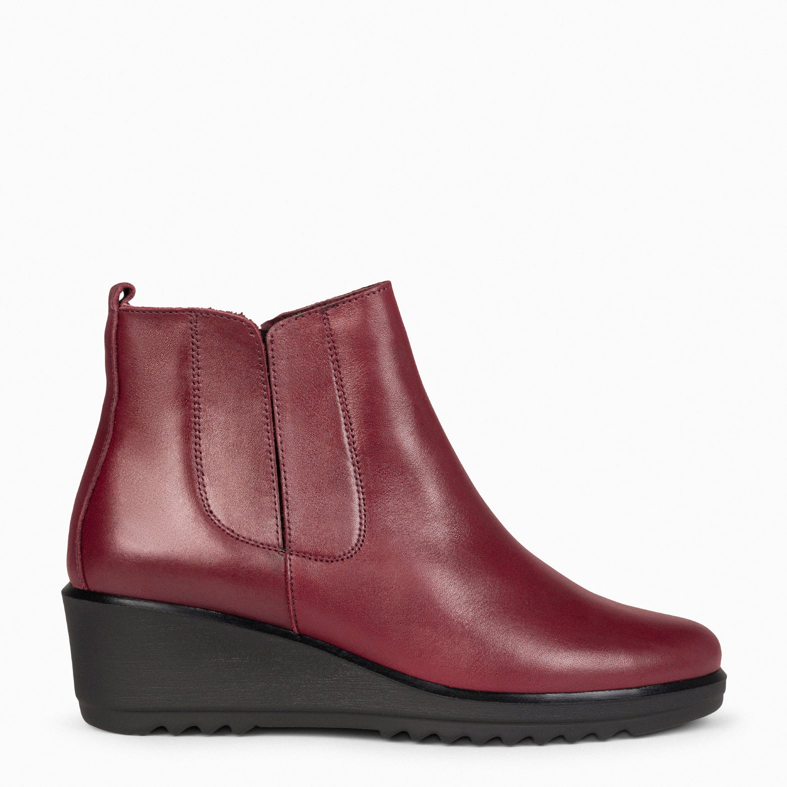 Burgundy best sale wedge booties