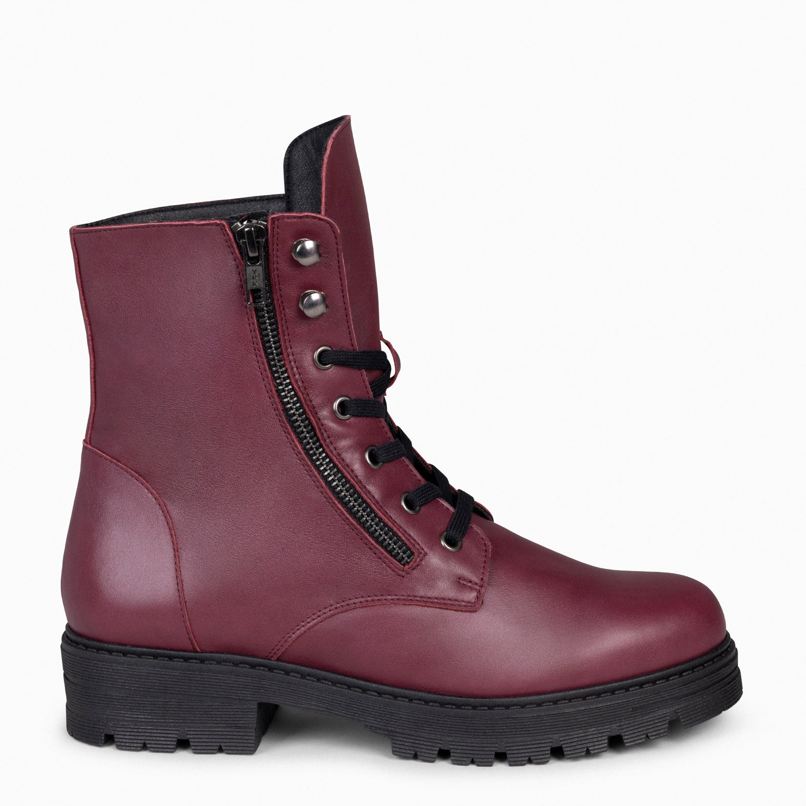 MILITAR – Botas militares de mujer BURDEOS
