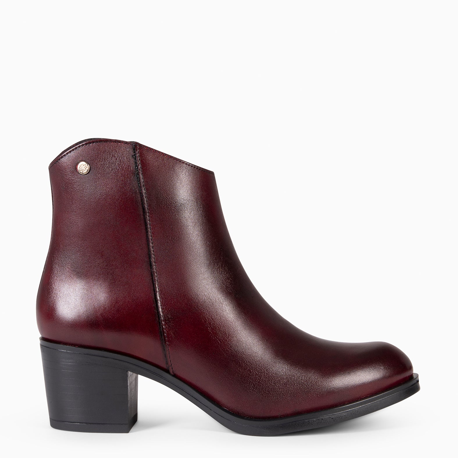 PRESTON – BURGUNDY Booties with wide heel