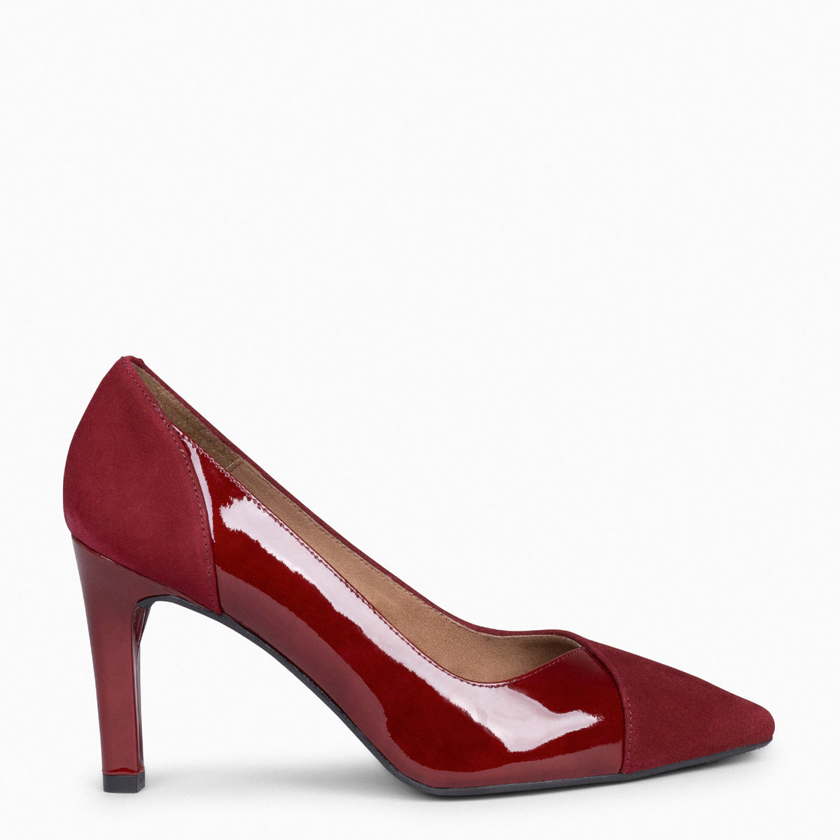 GLAM – Zapatos elegantes de tacón alto BURDEOS CHAROL