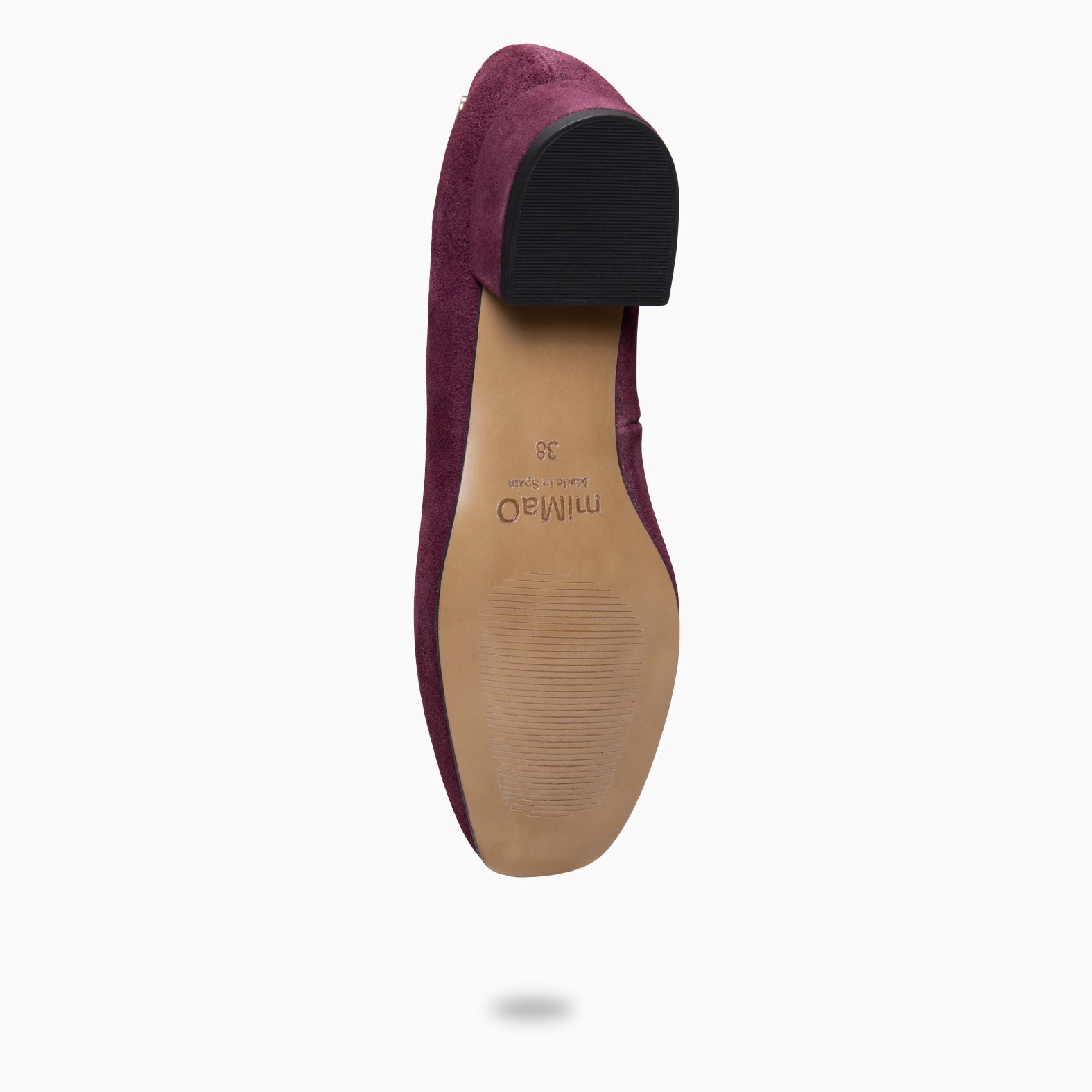 NINA – BURGUNDY Ballerina low heel in suede leather