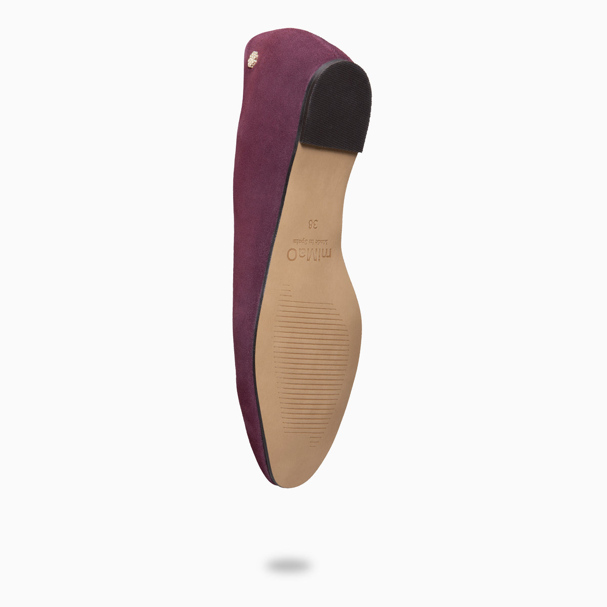 MALOU - BURGUNDY Water repellent Leather ballerinas with hidden wedge heel