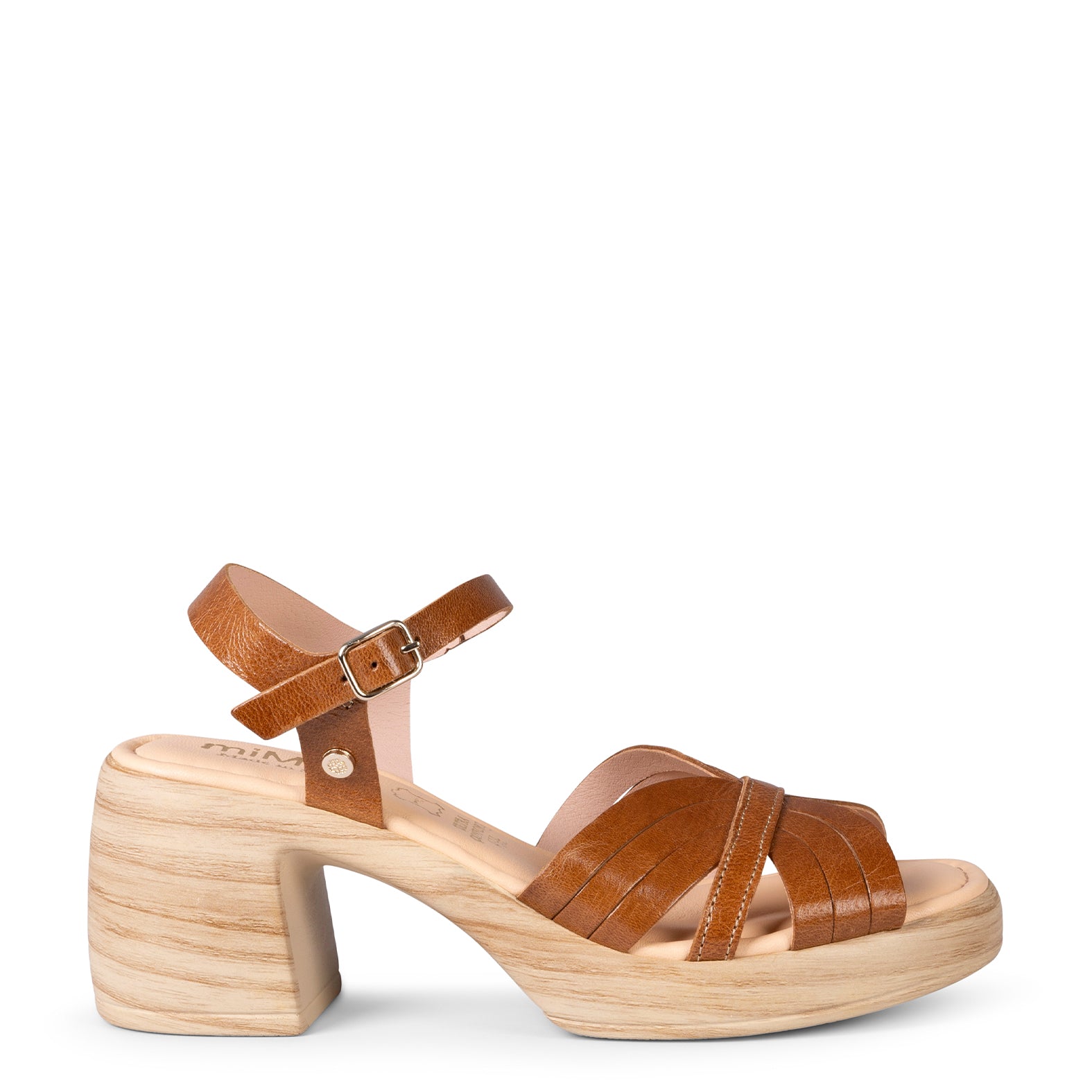 LANCY - SANDALIAS CASUAL DE TACÓN CAMEL