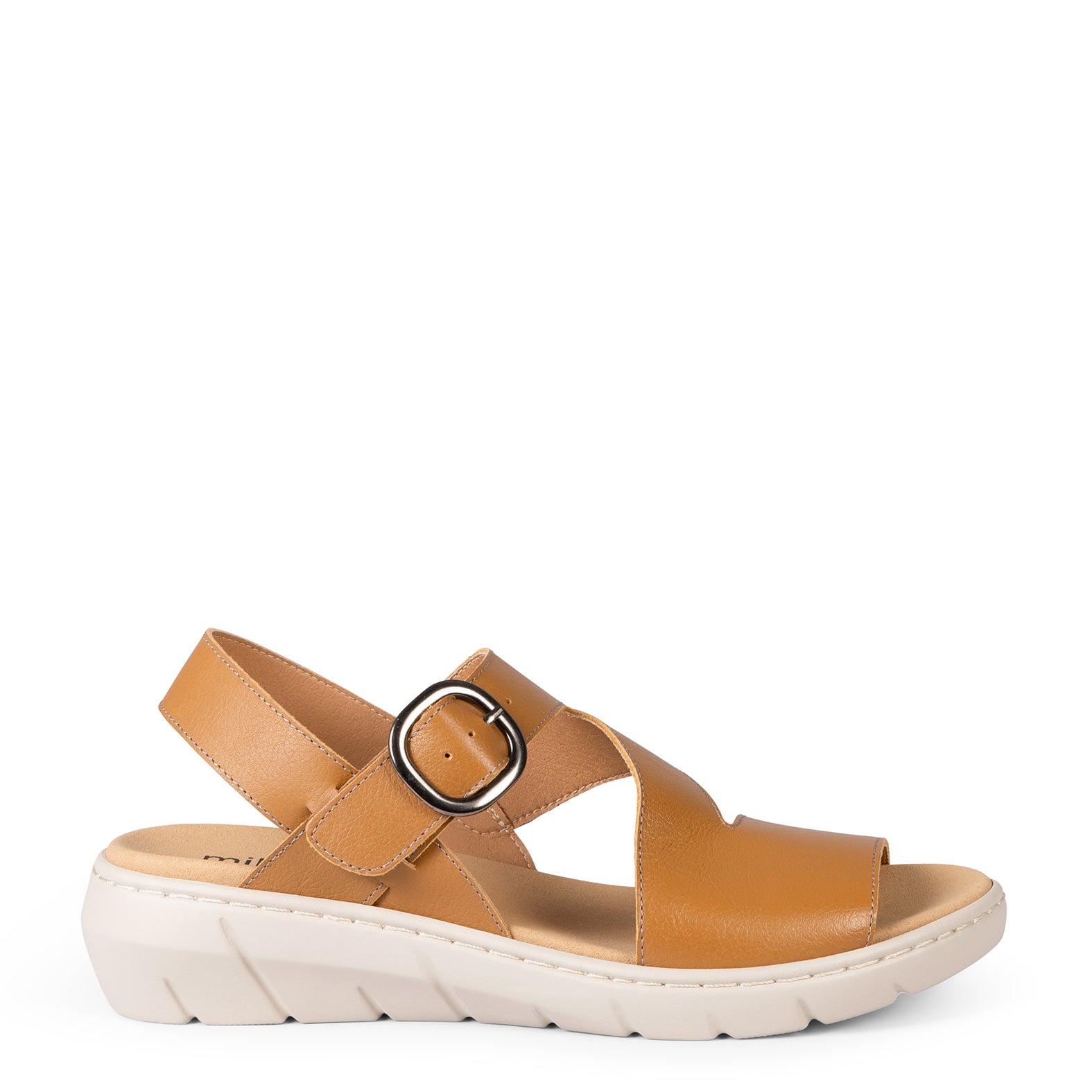 NATURA - CAMEL SANDALS WITH REMOVABLE INSOLE